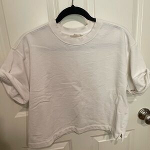 Madewell Cropped Boxy Fleece T-Shirt